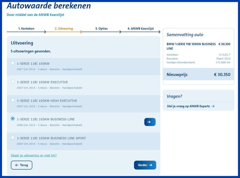 ANWB koersslijst_uitvoering_kiezen